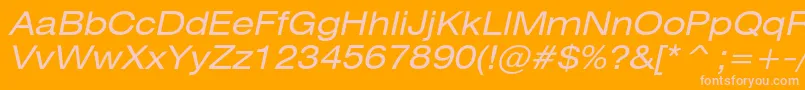 HeliosextItalic Font – Pink Fonts on Orange Background