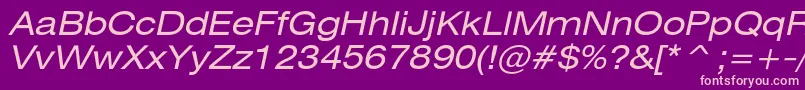 HeliosextItalic Font – Pink Fonts on Purple Background