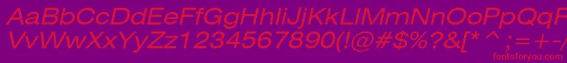 HeliosextItalic Font – Red Fonts on Purple Background