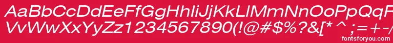 HeliosextItalic Font – White Fonts on Red Background