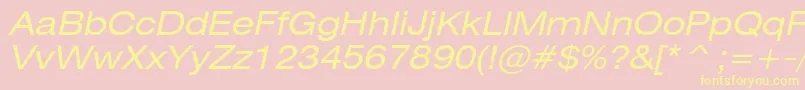 HeliosextItalic Font – Yellow Fonts on Pink Background