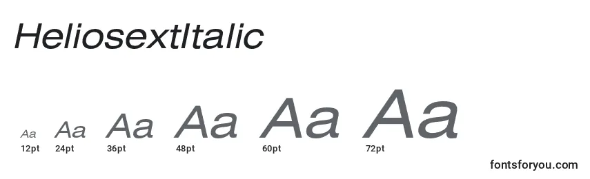 HeliosextItalic Font Sizes