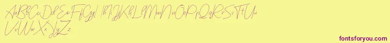 bilyardeis new Font – Purple Fonts on Yellow Background
