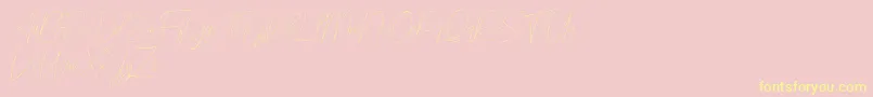 bilyardeis new Font – Yellow Fonts on Pink Background