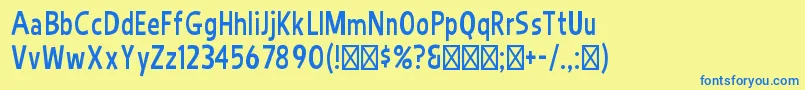 Bimbo JVE Font – Blue Fonts on Yellow Background