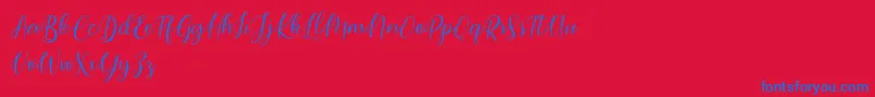 Bimfly Font – Blue Fonts on Red Background