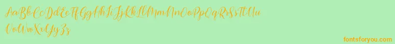 Police Bimfly – polices orange sur fond vert