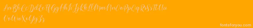 Bimfly Font – Pink Fonts on Orange Background