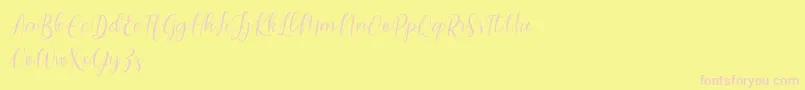 Bimfly Font – Pink Fonts on Yellow Background