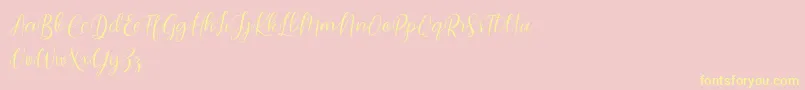 Police Bimfly – polices jaunes sur fond rose