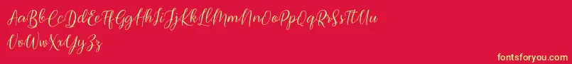Bimfly Font – Yellow Fonts on Red Background