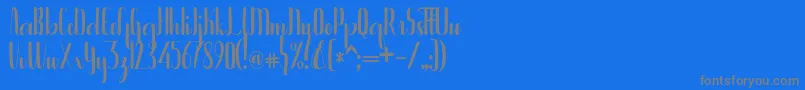 Bintanghu-Schriftart – Graue Schriften auf blauem Hintergrund