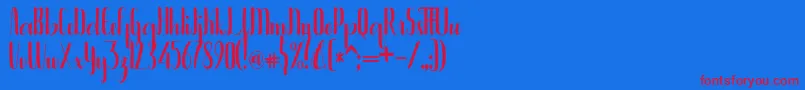 Weitere Informationen zur Bintanghu-Schriftart Bintanghu-Schriftart – Rote Schriften auf blauem Hintergrund
