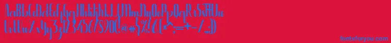 フォントBintanghu – 赤い背景に青い文字