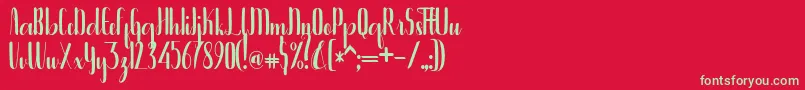 Шрифт Bintanghu – зелёные шрифты на красном фоне
