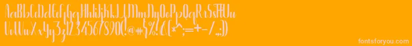 Bintanghu Font – Pink Fonts on Orange Background