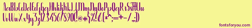 Bintanghu Font – Purple Fonts on Yellow Background
