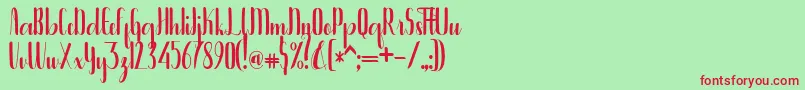 Bintanghu Font – Red Fonts on Green Background