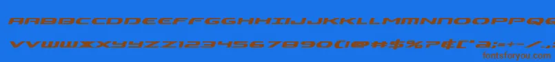 Weitere Informationen zur Alphamenboldital-Schriftart Alphamenboldital-Schriftart – Braune Schriften auf blauem Hintergrund