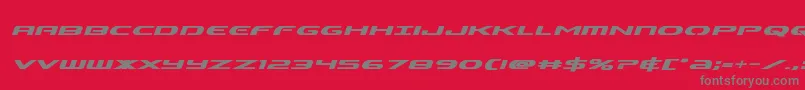 フォントAlphamenboldital – 赤い背景に灰色の文字