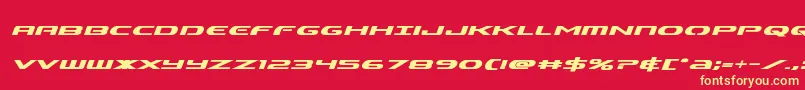 Alphamenboldital Font – Yellow Fonts on Red Background