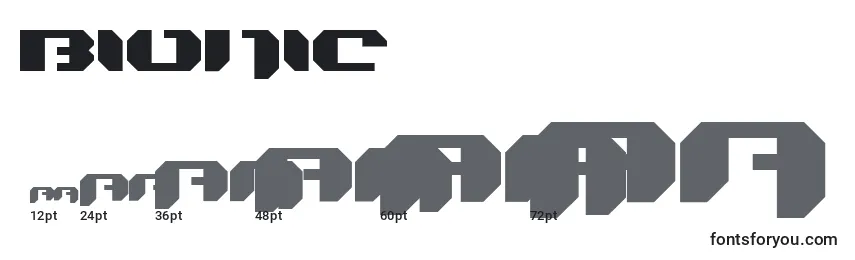 Bionic (121330) Font Sizes