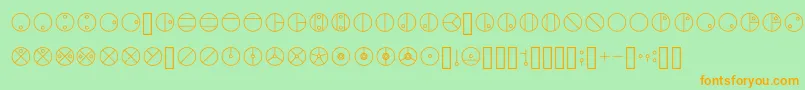 Bionicle Regular Font – Orange Fonts on Green Background