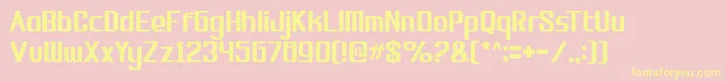 biosi-Schriftart – Gelbe Schriften auf rosa Hintergrund