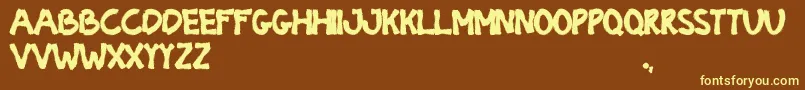 fuente BIOTECH Regular – Fuentes Amarillas Sobre Fondo Marrón