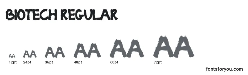 BIOTECH Regular Font Sizes