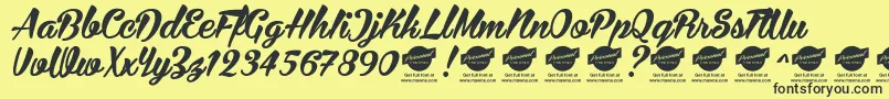 Bira PERSONAL USE ONLY Font – Black Fonts on Yellow Background