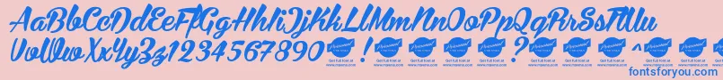 Bira PERSONAL USE ONLY Font – Blue Fonts on Pink Background