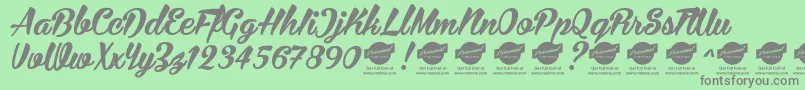 Bira PERSONAL USE ONLY Font – Gray Fonts on Green Background