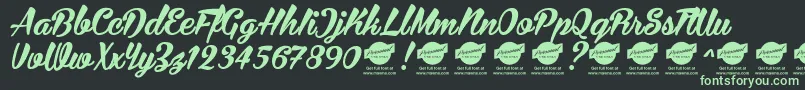 Bira PERSONAL USE ONLY Font – Green Fonts on Black Background