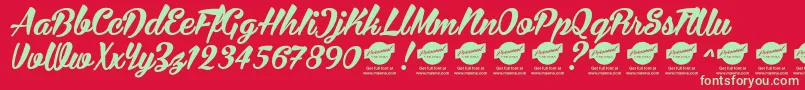 Bira PERSONAL USE ONLY Font – Green Fonts on Red Background