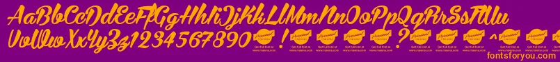 Bira PERSONAL USE ONLY Font – Orange Fonts on Purple Background