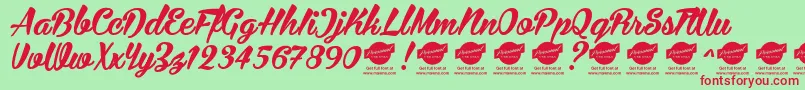 Bira PERSONAL USE ONLY Font – Red Fonts on Green Background