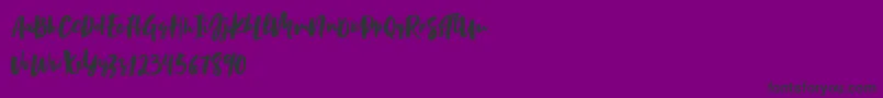 Fonte Birabella Script – fontes pretas em um fundo violeta