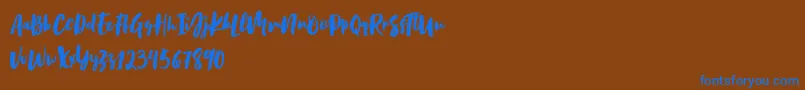Birabella Script Font – Blue Fonts on Brown Background