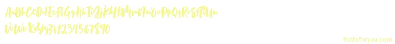 Шрифт Birabella Script – жёлтые шрифты на белом фоне