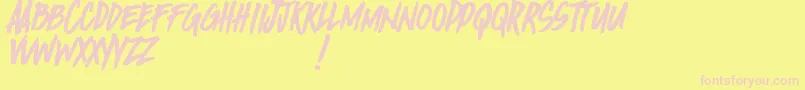 フォントBirada – ピンクのフォント、黄色の背景