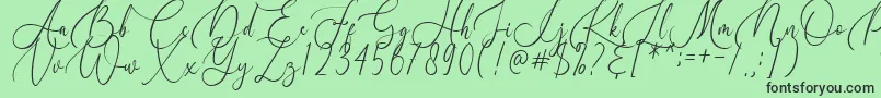 フォントBirallina – 緑の背景に黒い文字