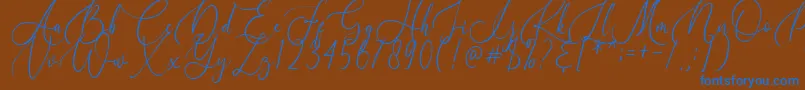 フォントBirallina – 茶色の背景に青い文字