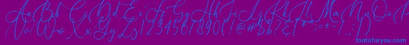 Birallina-fontti – siniset fontit violetilla taustalla