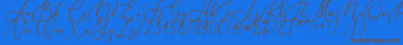 Czcionka Birallina – brązowe czcionki na niebieskim tle