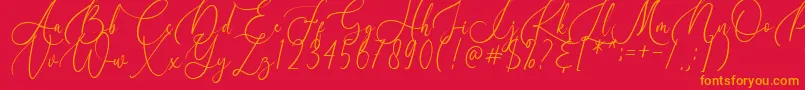 Birallina Font – Orange Fonts on Red Background