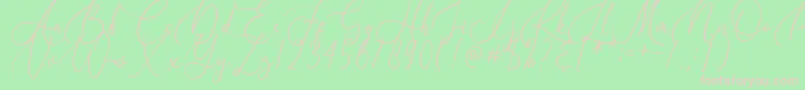 Birallina-fontti – vaaleanpunaiset fontit vihreällä taustalla