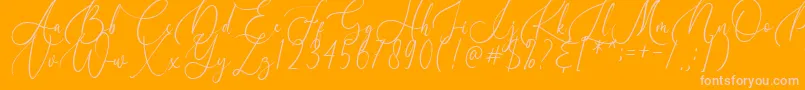 Birallina Font – Pink Fonts on Orange Background