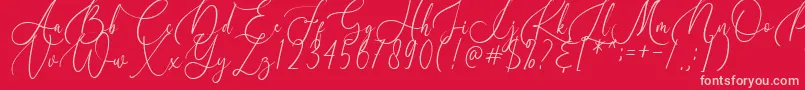 Birallina Font – Pink Fonts on Red Background