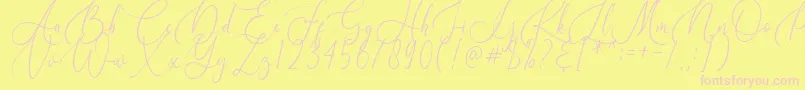 Birallina Font – Pink Fonts on Yellow Background